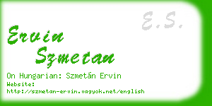 ervin szmetan business card